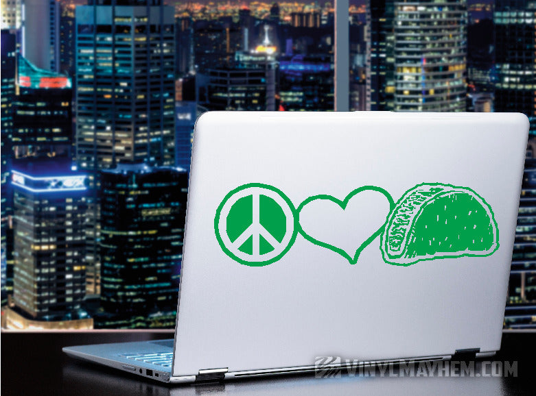 Peace Love Tacos vinyl sticker