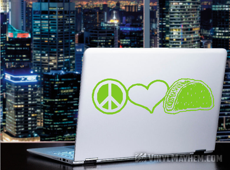 Peace Love Tacos vinyl sticker