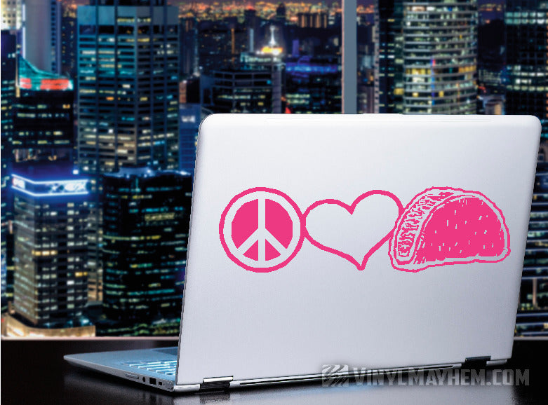 Peace Love Tacos vinyl sticker