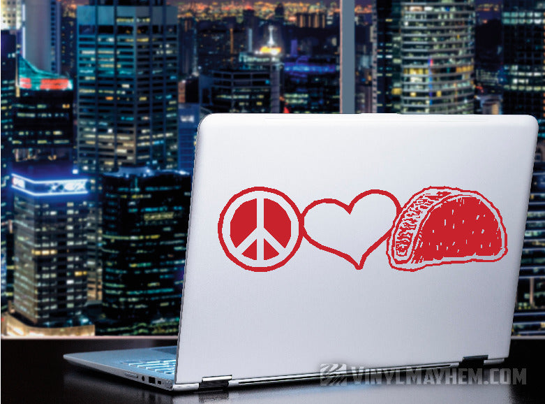 Peace Love Tacos vinyl sticker