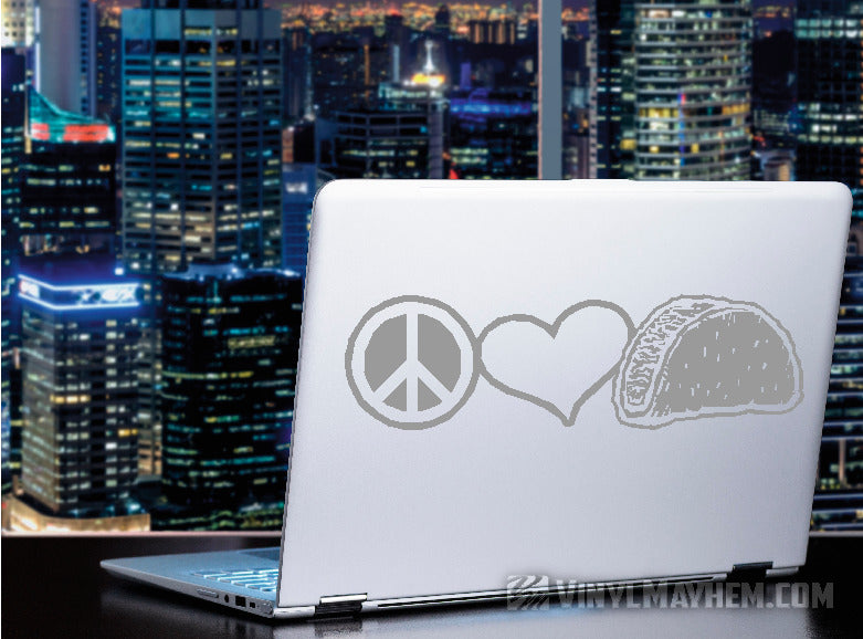 Peace Love Tacos vinyl sticker