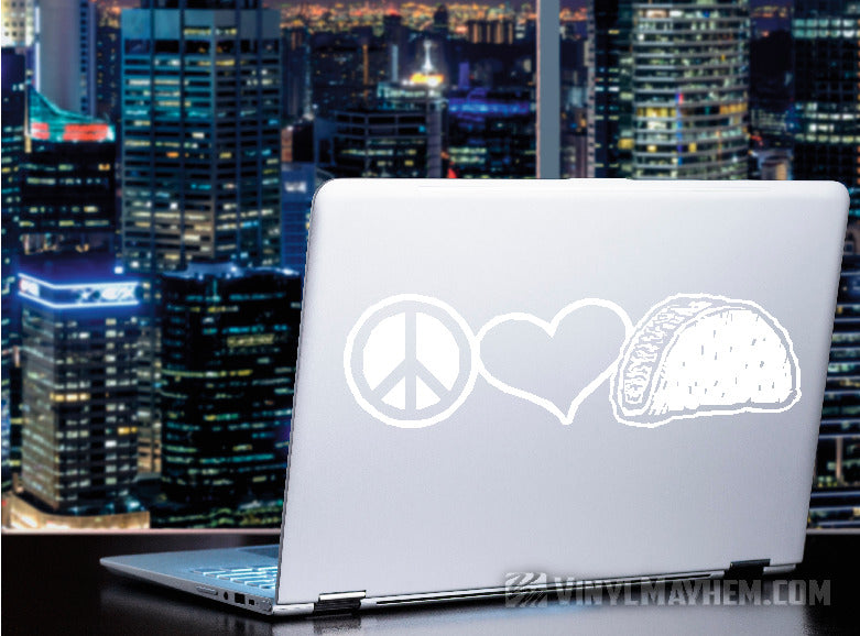 Peace Love Tacos vinyl sticker