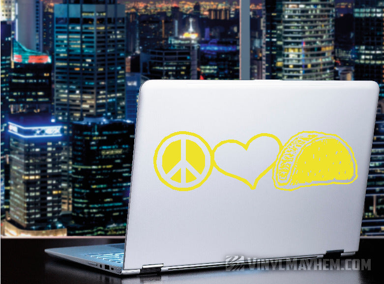 Peace Love Tacos vinyl sticker