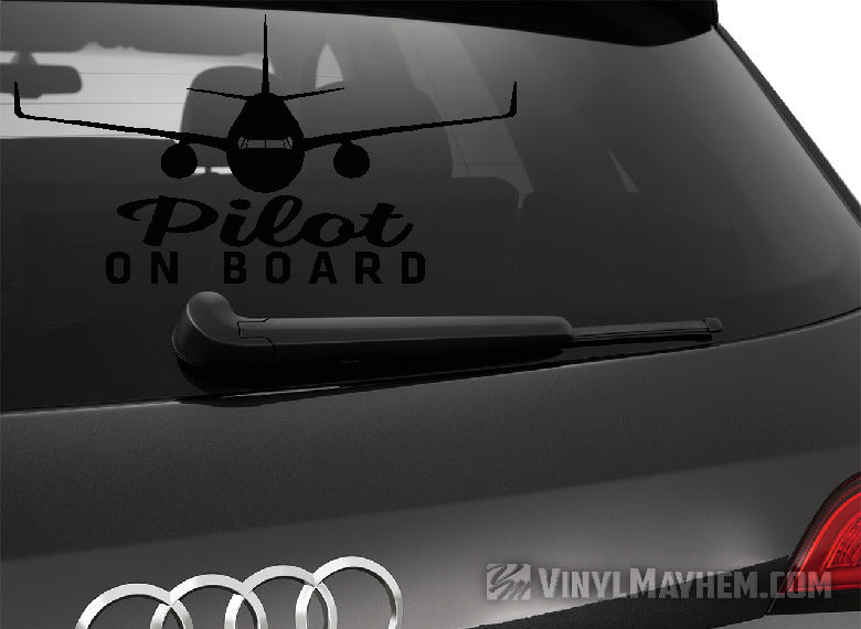 Pilot On Board airplane silhouette vinyl sticker