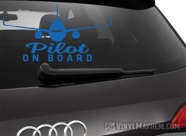Pilot On Board airplane silhouette vinyl sticker
