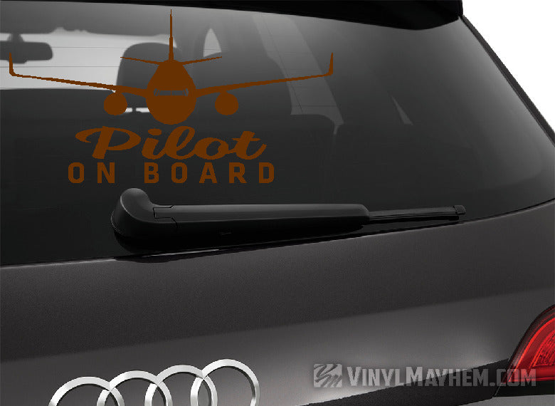 Pilot On Board airplane silhouette vinyl sticker
