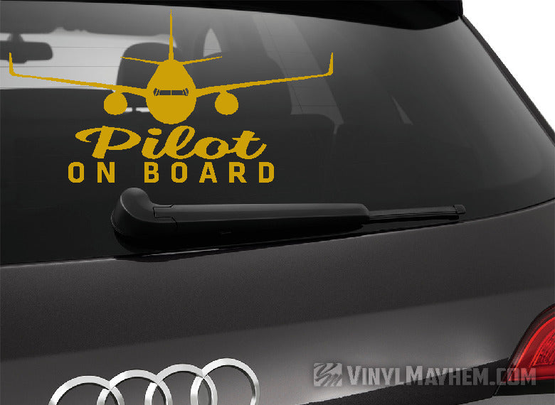 Pilot On Board airplane silhouette vinyl sticker