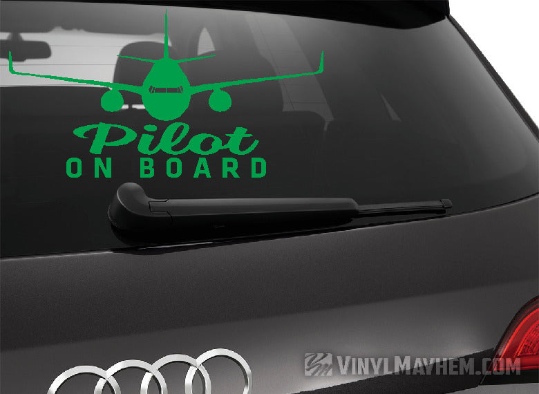 Pilot On Board airplane silhouette vinyl sticker