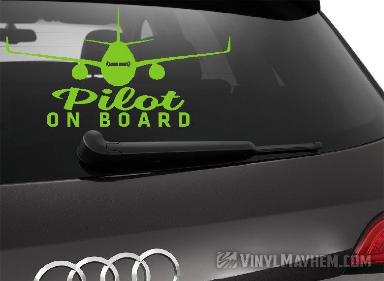 Pilot On Board airplane silhouette vinyl sticker