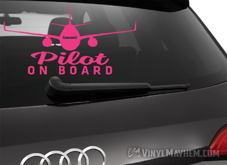 Pilot On Board airplane silhouette vinyl sticker