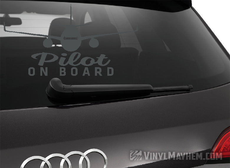 Pilot On Board airplane silhouette vinyl sticker