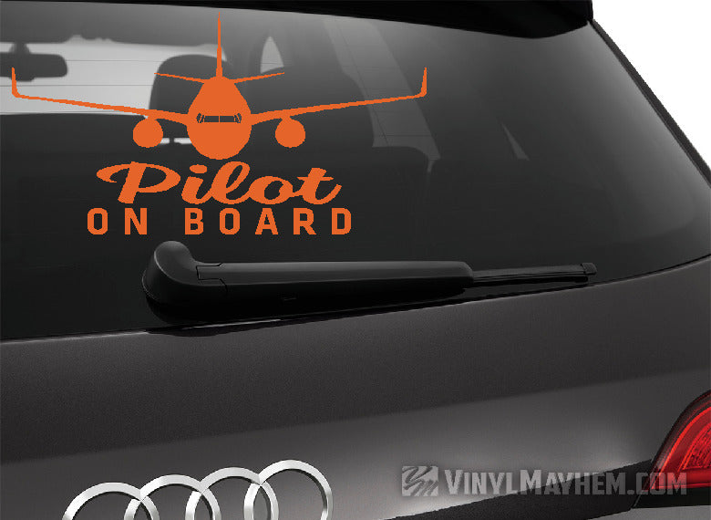 Pilot On Board airplane silhouette vinyl sticker