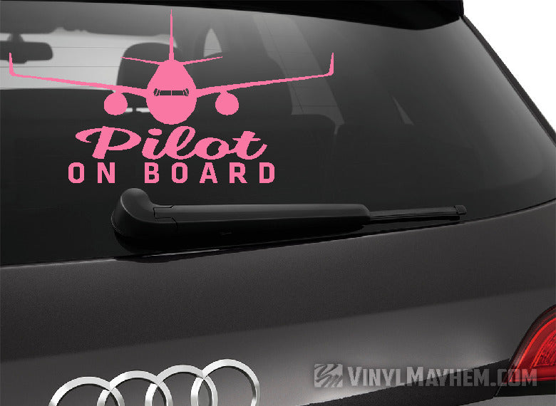 Pilot On Board airplane silhouette vinyl sticker