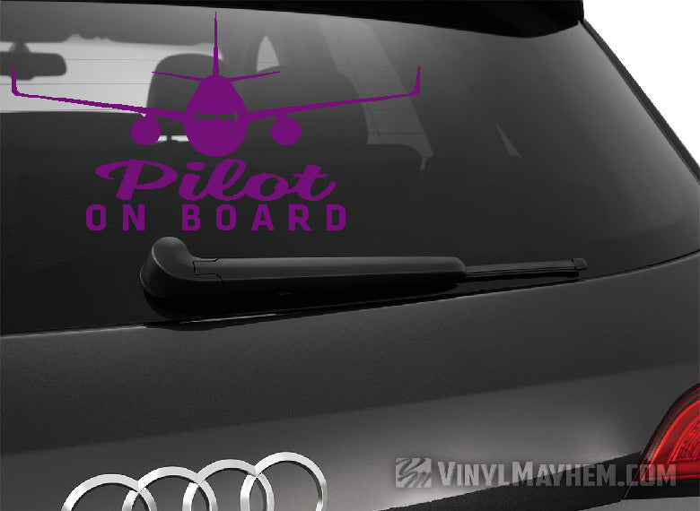 Pilot On Board airplane silhouette vinyl sticker