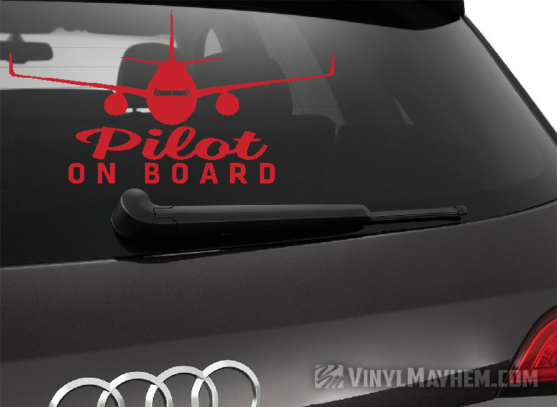 Pilot On Board airplane silhouette vinyl sticker