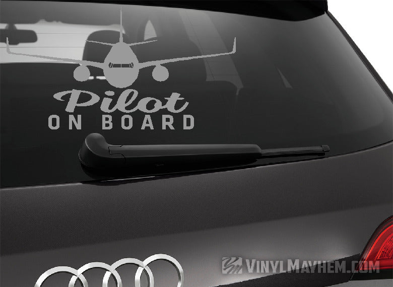 Pilot On Board airplane silhouette vinyl sticker