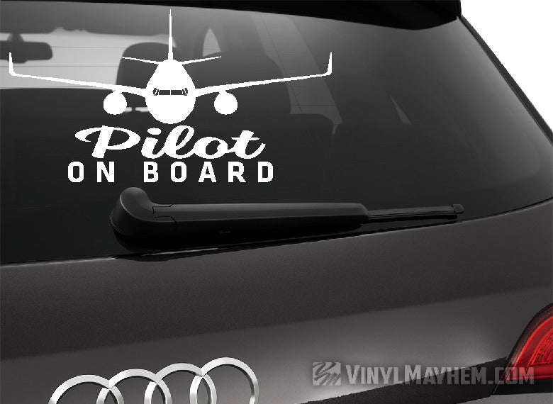 Pilot On Board airplane silhouette vinyl sticker