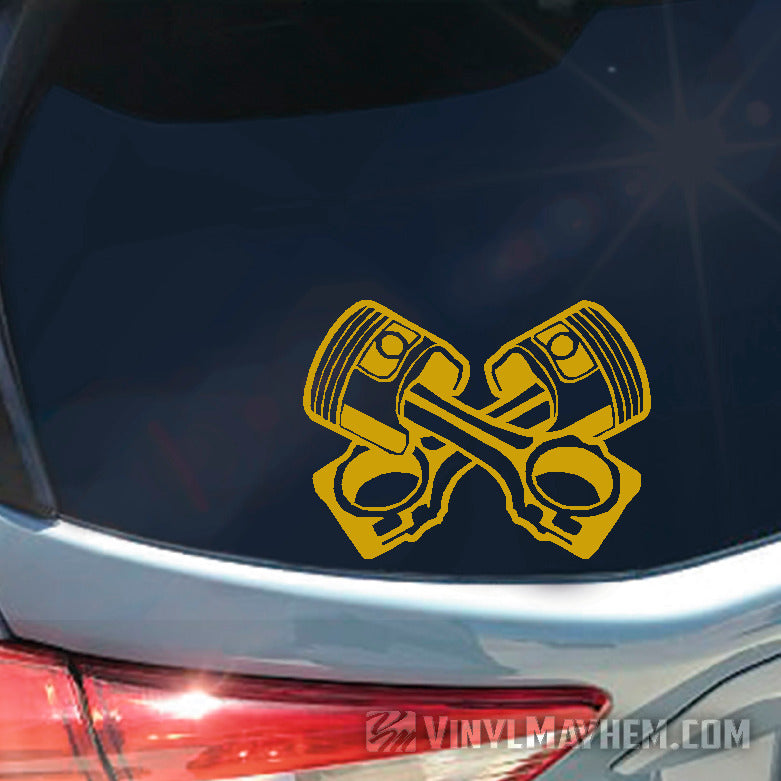 Pistons crossed vinyl sticker