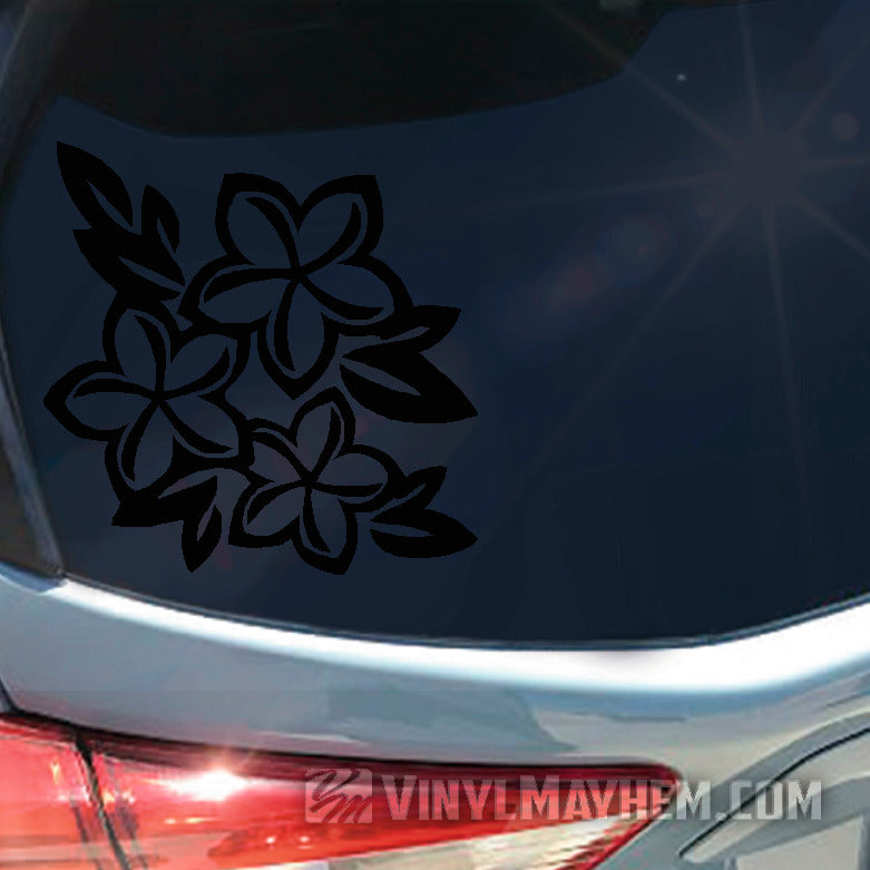 Plumeria flower cluster vinyl sticker