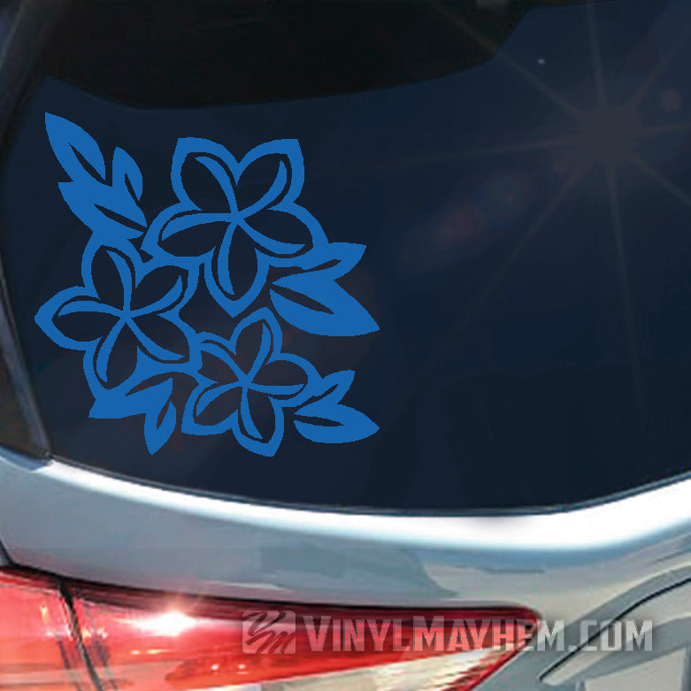 Plumeria flower cluster vinyl sticker