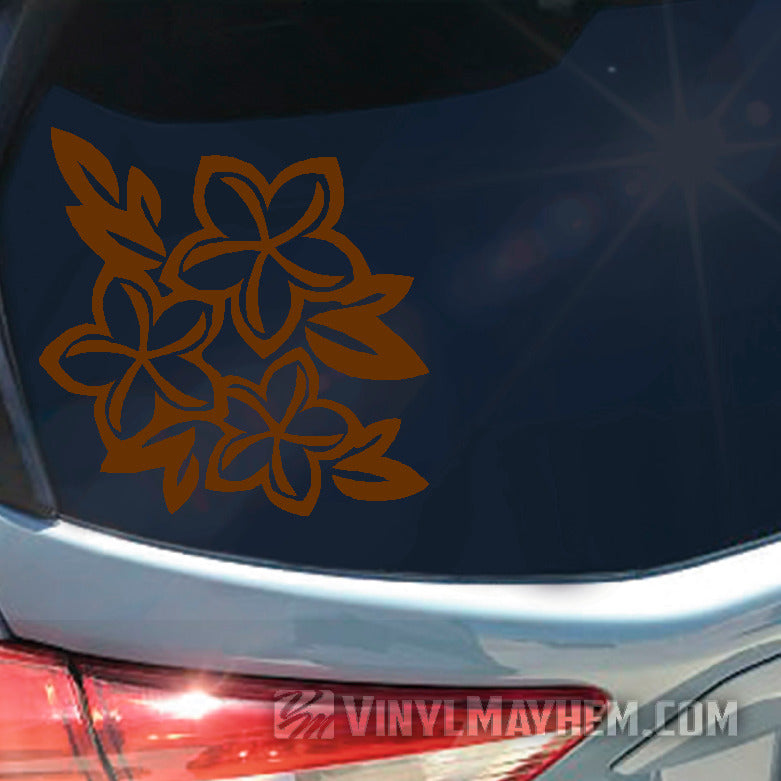 Plumeria flower cluster vinyl sticker