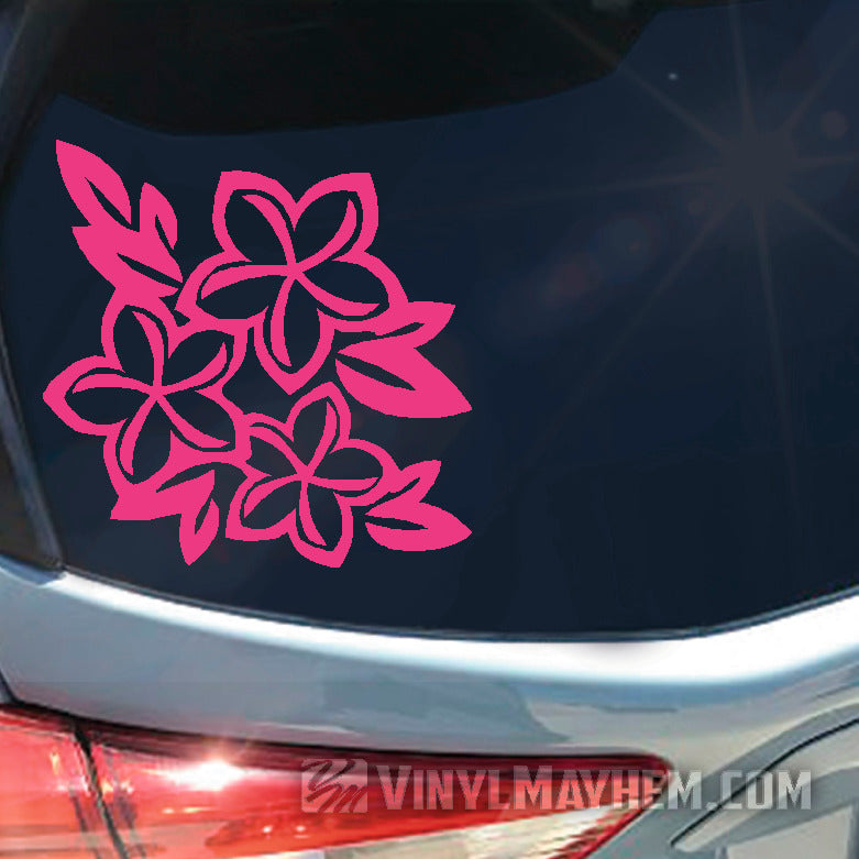 Plumeria flower cluster vinyl sticker