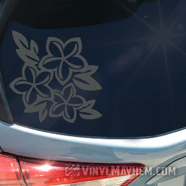 Plumeria flower cluster vinyl sticker