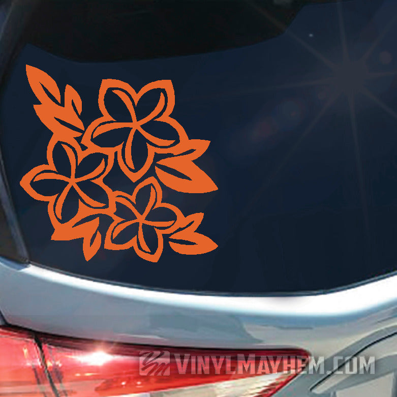 Plumeria flower cluster vinyl sticker