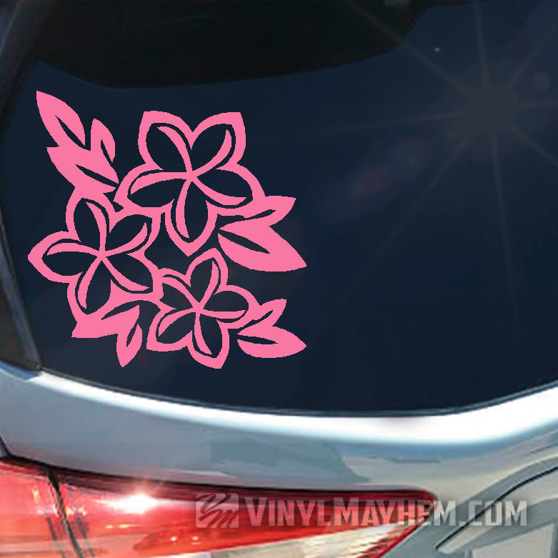 Plumeria flower cluster vinyl sticker