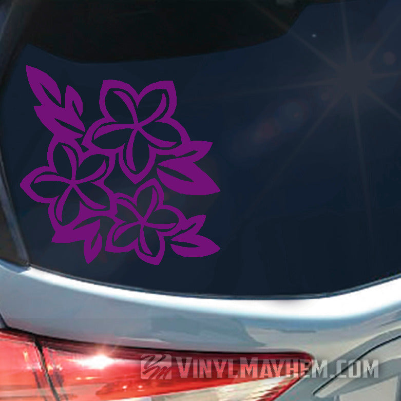 Plumeria flower cluster vinyl sticker