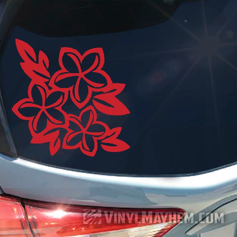 Plumeria flower cluster vinyl sticker