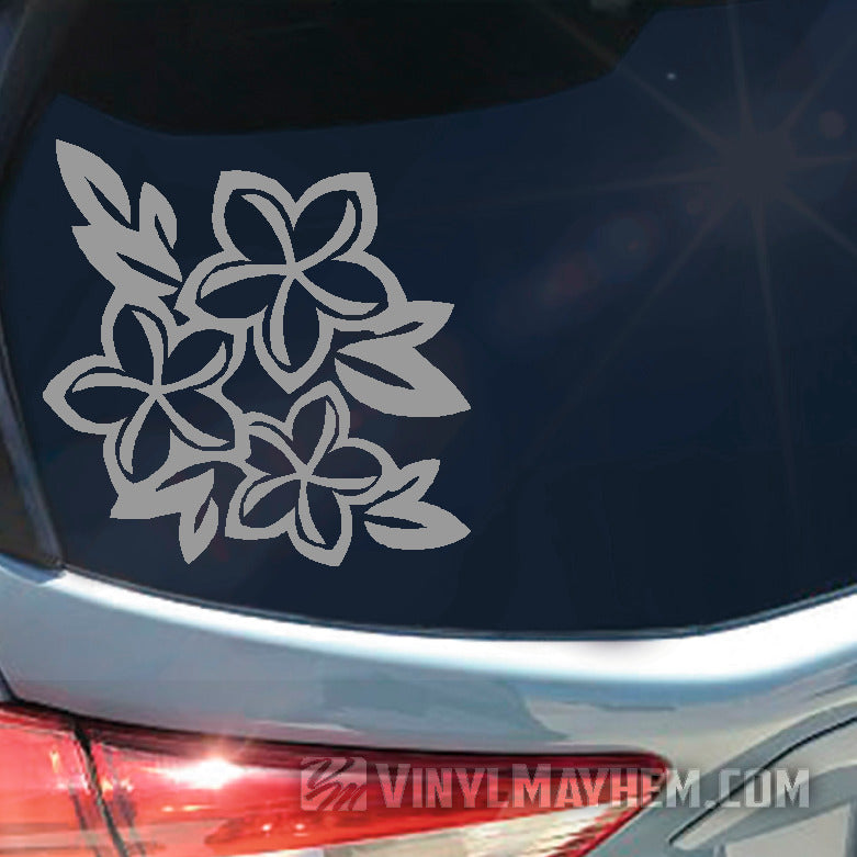 Plumeria flower cluster vinyl sticker