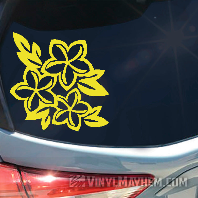Plumeria flower cluster vinyl sticker