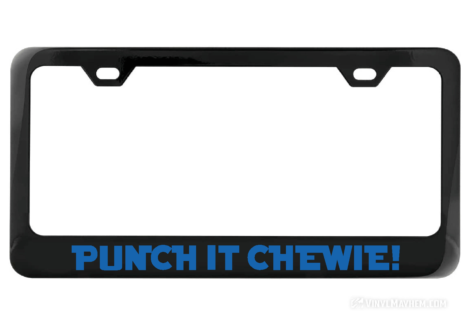 Punch It Chewie! black license plate frame