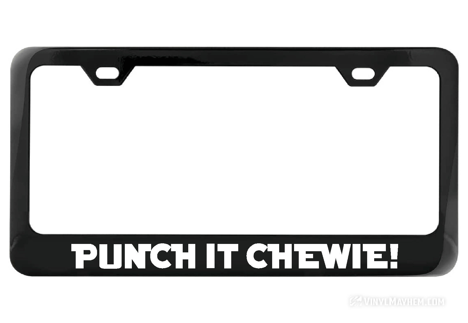 Punch It Chewie! black license plate frame
