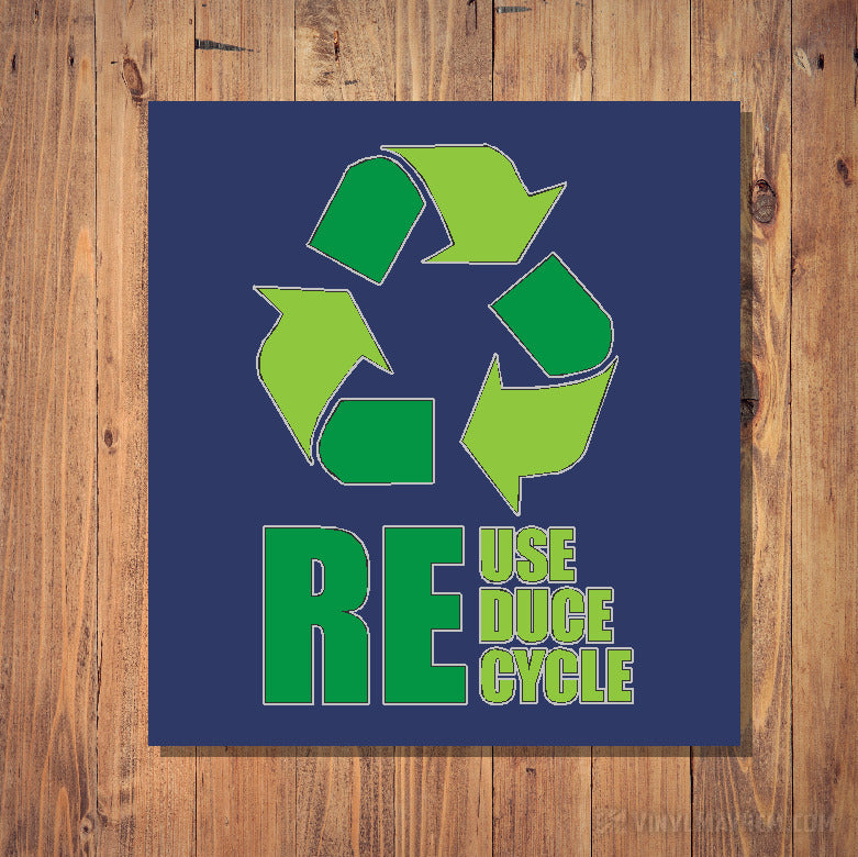 Reduce Reuse Recycle Text Logo Sticker