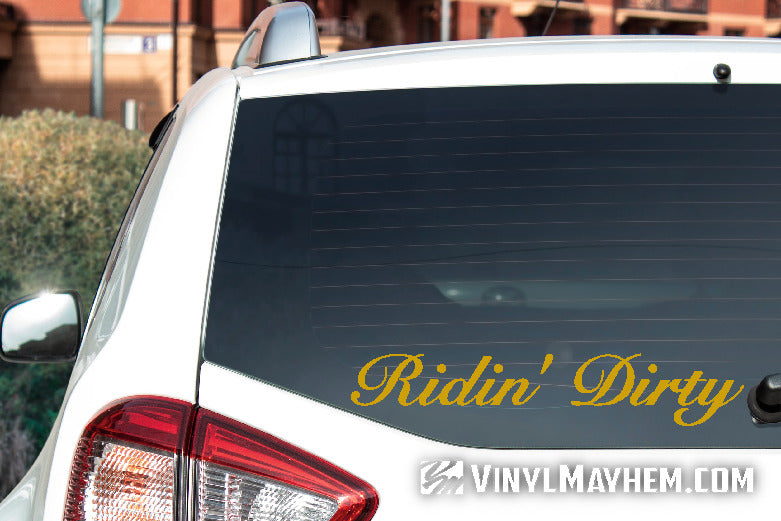 Ridin&#39; Dirty script vinyl sticker