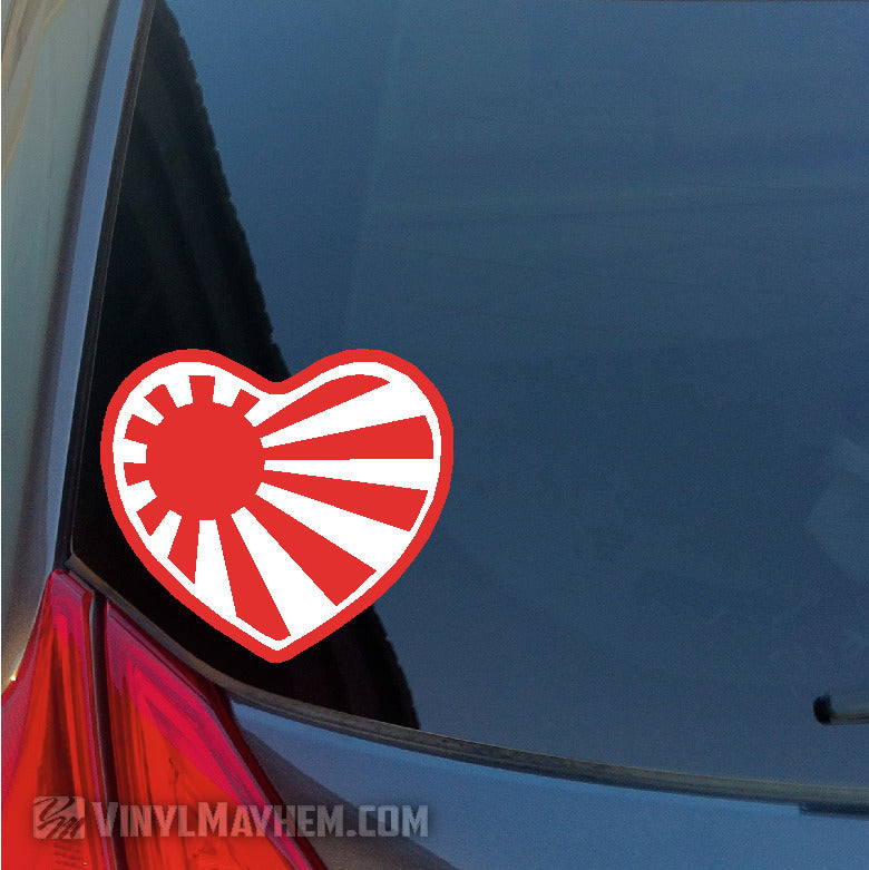 Rising Sun Japan JDM flag heart sticker - Vinyl Mayhem