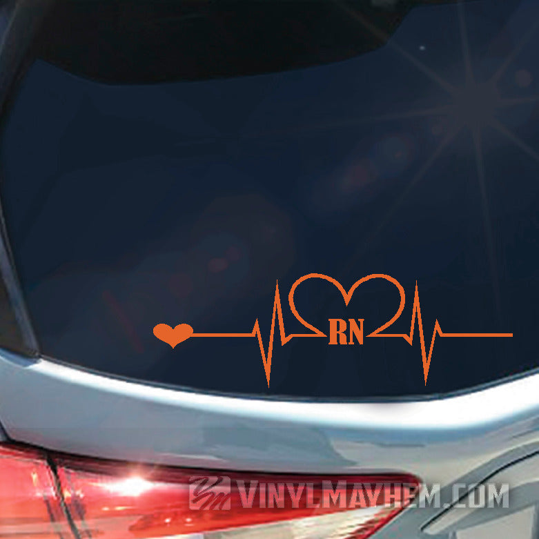 Registered Nurse RN Heartbeat vinyl sticker