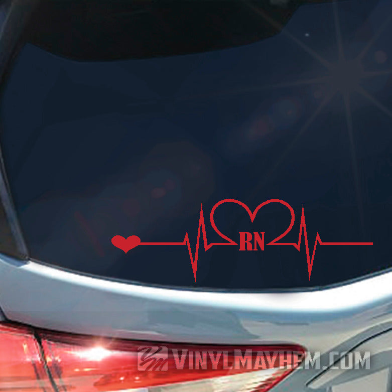 Registered Nurse RN Heartbeat vinyl sticker
