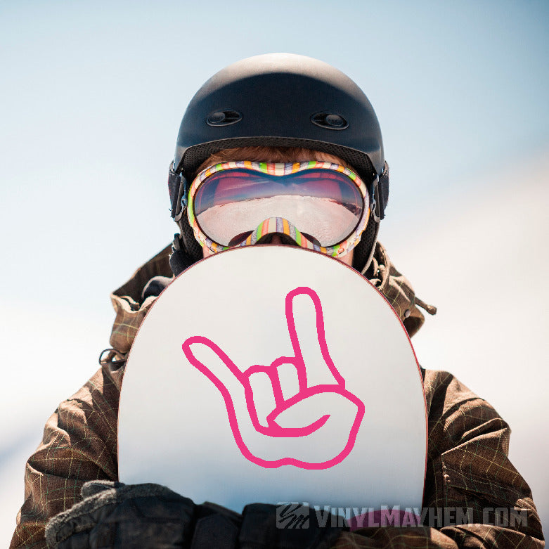 Rock On hand sign vinyl sticker