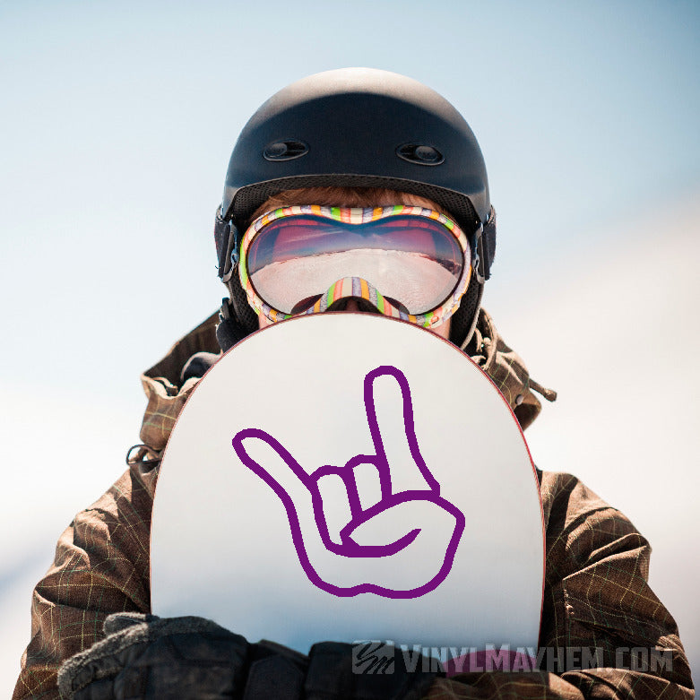 Rock On hand sign vinyl sticker