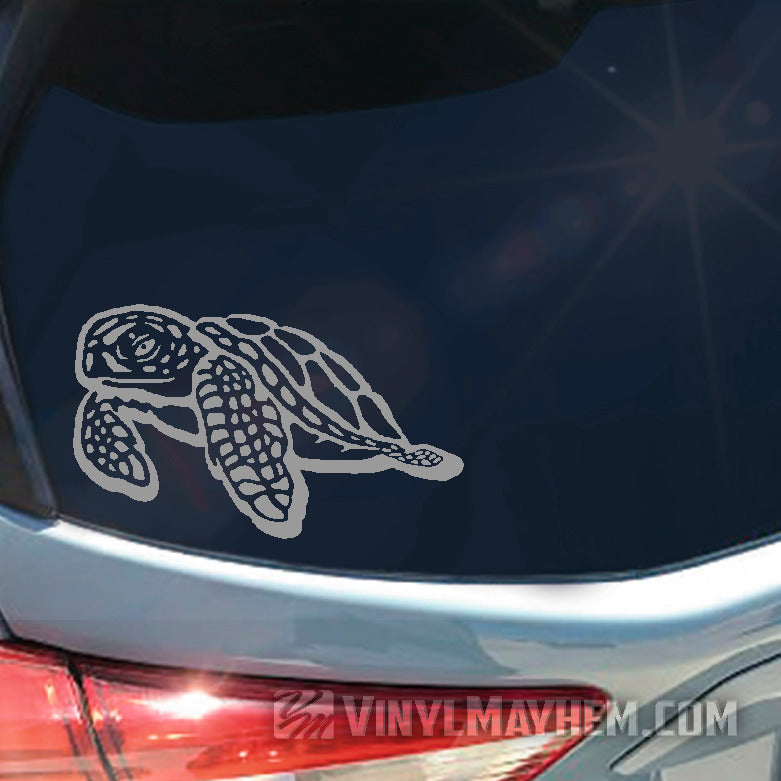 Sea Turtle side view outline vinyl sticker