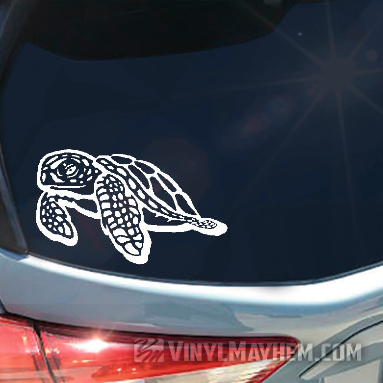 Sea Turtle side view outline vinyl sticker