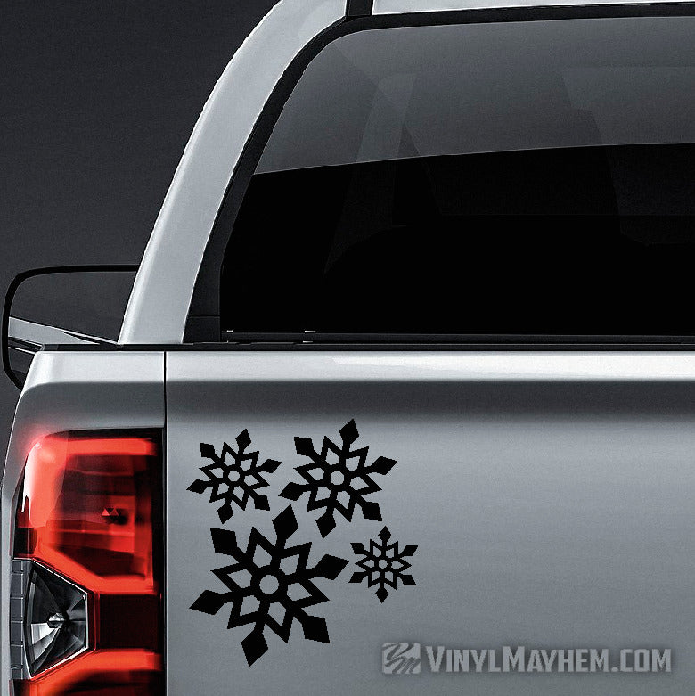 Snowflake angular vinyl sticker sheet set