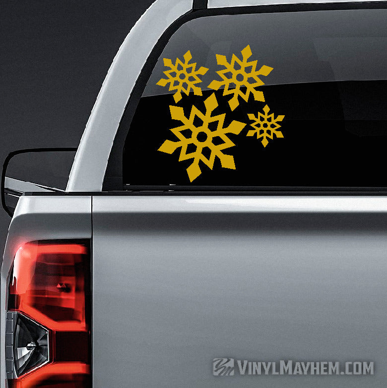 Snowflake angular vinyl sticker sheet set