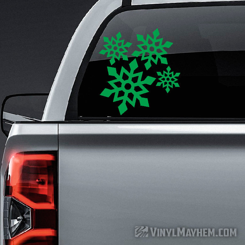 Snowflake angular vinyl sticker sheet set