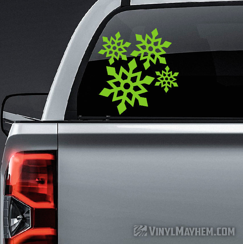 Snowflake angular vinyl sticker sheet set