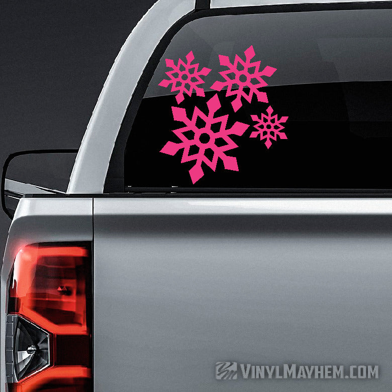 Snowflake angular vinyl sticker sheet set