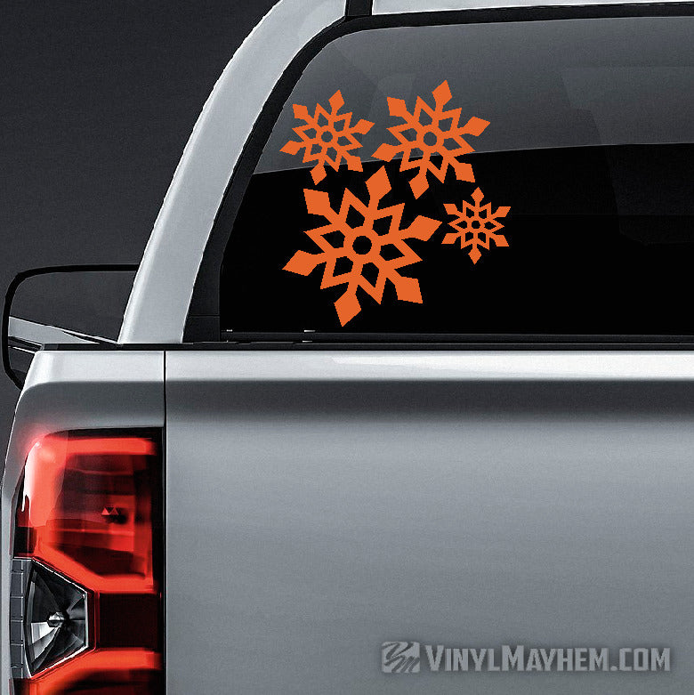 Snowflake angular vinyl sticker sheet set